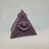 Eggplant color bees wax pyramid candle